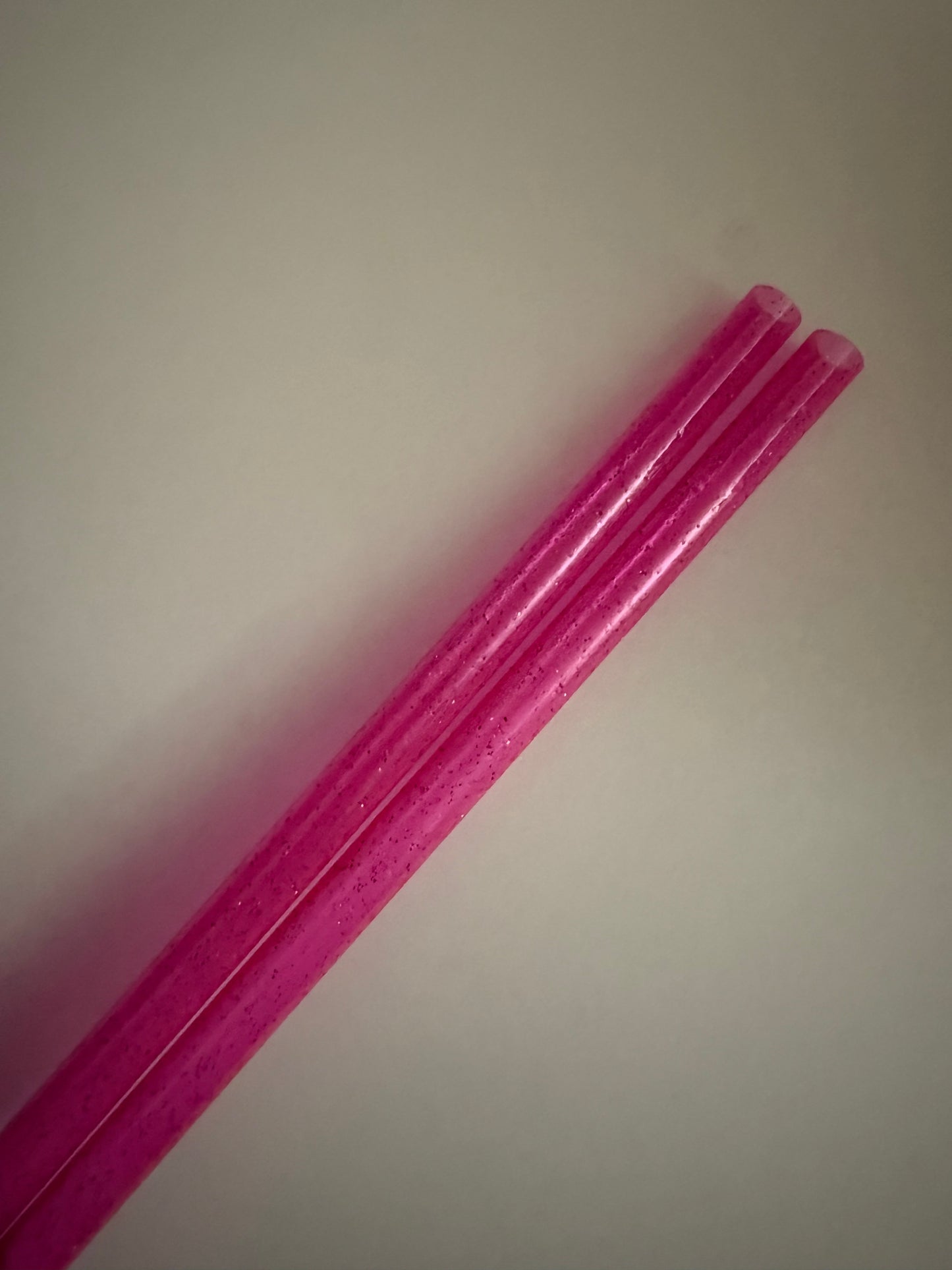 Pink Glitter Straws