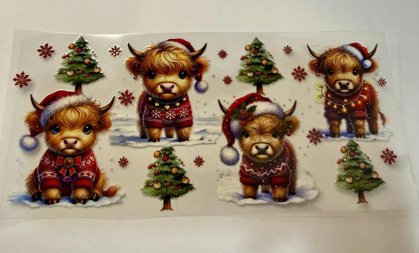Highland Calf w/ Santa Hats Wrap