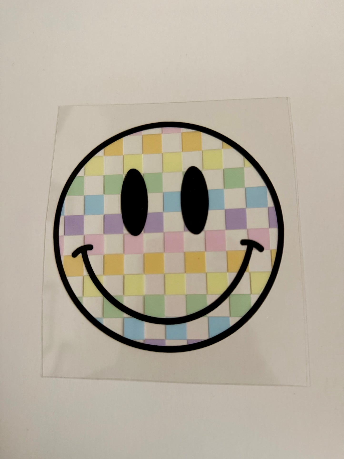 Smiley Face Checkered Decal