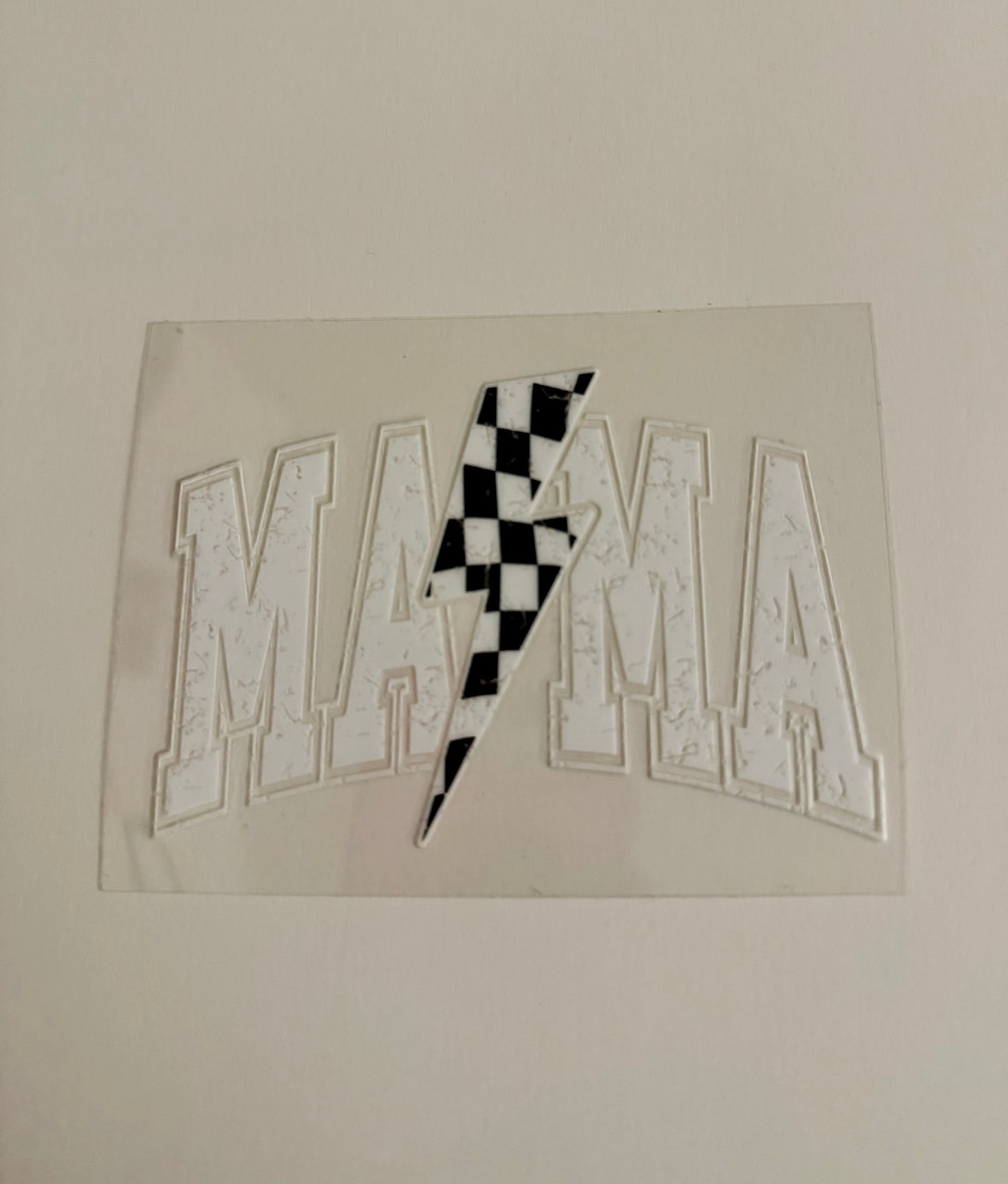 Mama w/ Checkered Lighting Bolt Decal