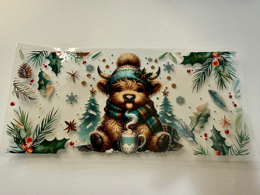 Highland Cow w/Hot Chocolate Wrap