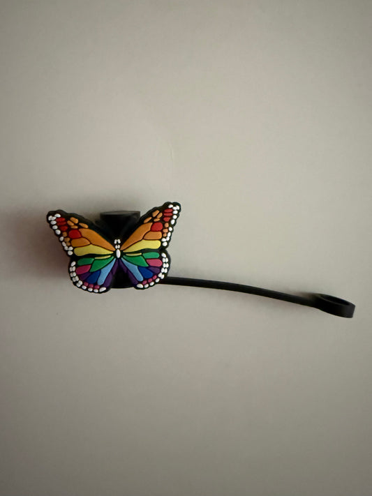 Rainbow Butterfly Straw Topper