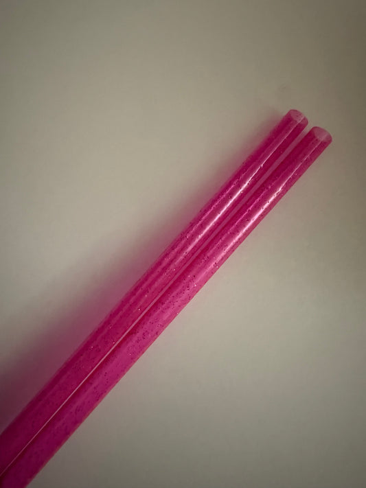 Pink Glitter Straws