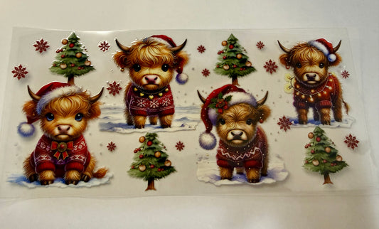 Highland Calf w/ Santa Hats Wrap