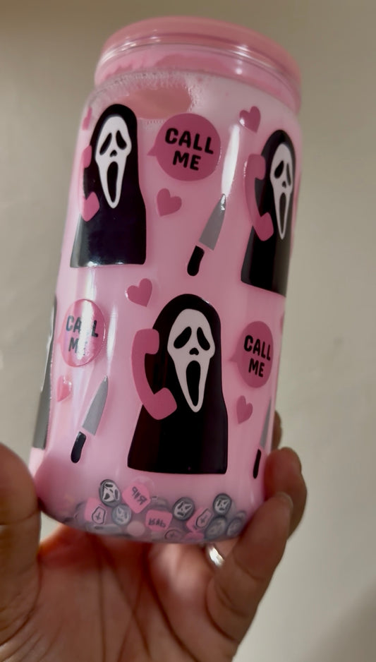 16oz Pink Lush Ghostface Snow Globe