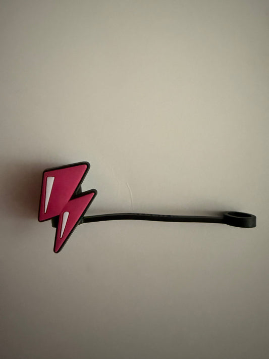 Pink Lightning Bolt Straw Topper