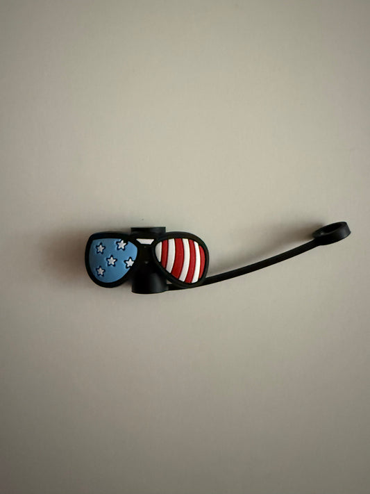 4th of July Sunglasses Straw Topper