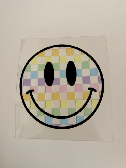 Smiley Face Checkered Decal
