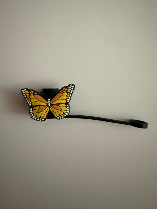 Yellow Butterfly Straw Topper