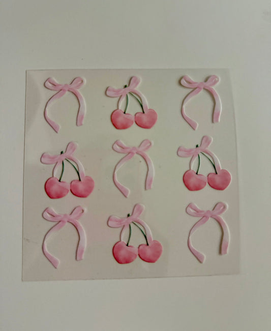 Cherries w/ Pink Bows Decal