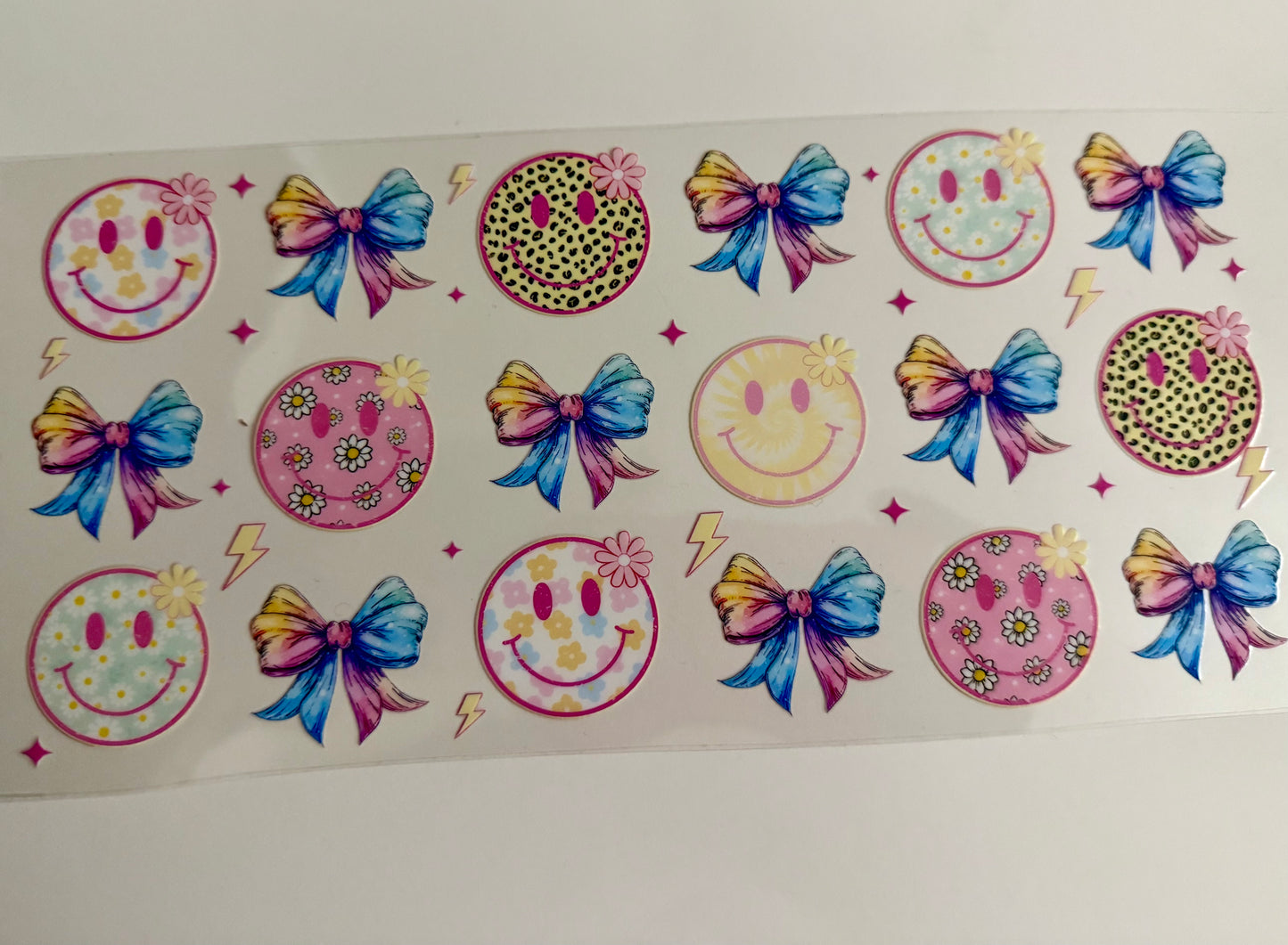 Smiley Faces & Tie-dye Bows Wrap