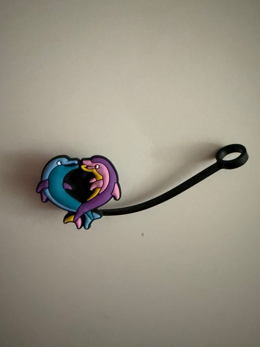 Lisa Frank Dolphins Straw Topper