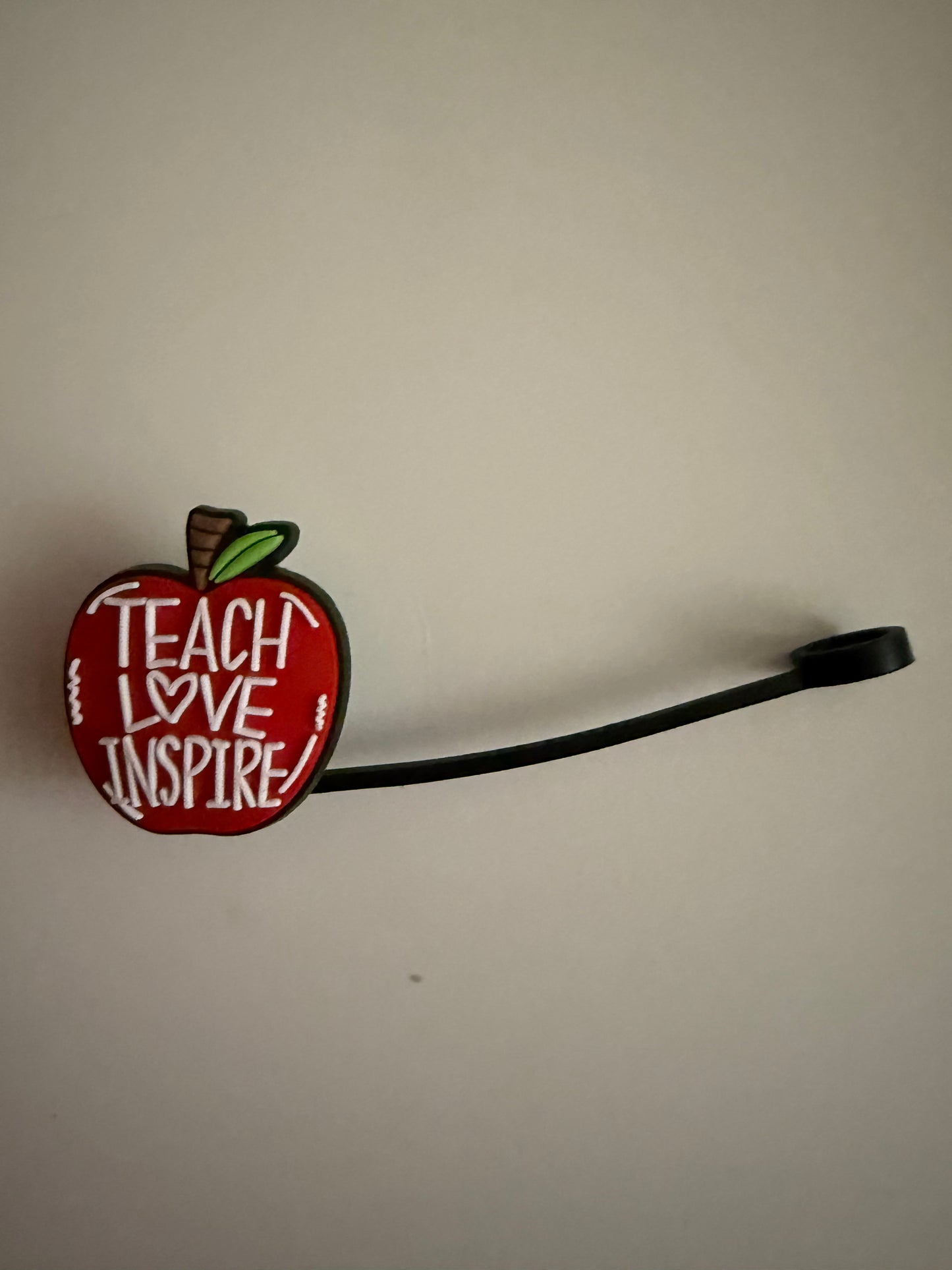 Teacher Apple Straw Topper