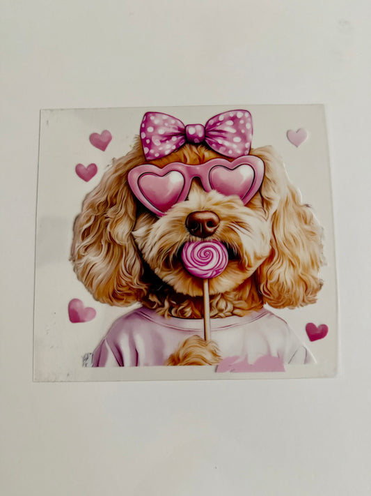 Dog w/ Lollipop Decal