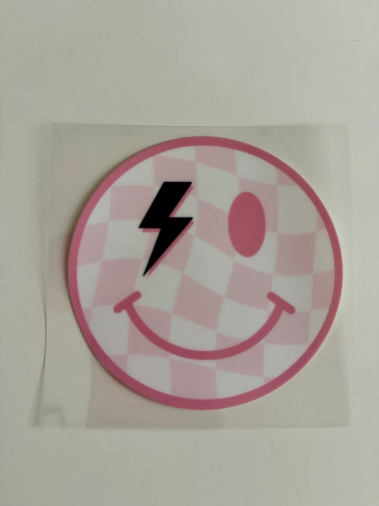 Smiley Face w/ Lighting Bolt Decal