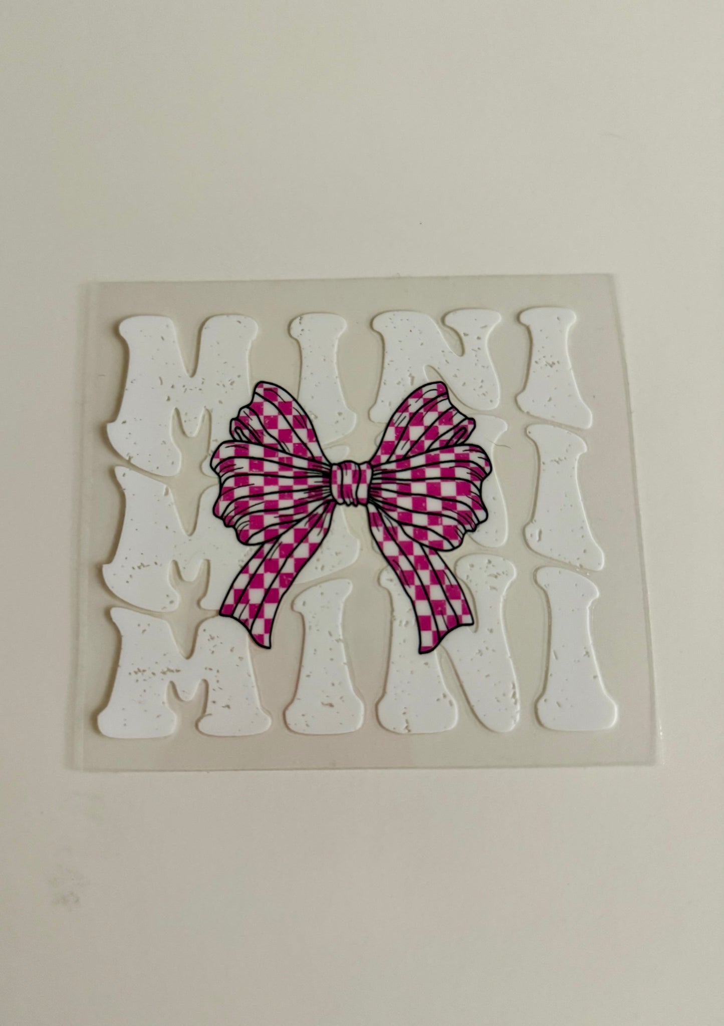 Mini w/ Pink Checkered Bow Decal