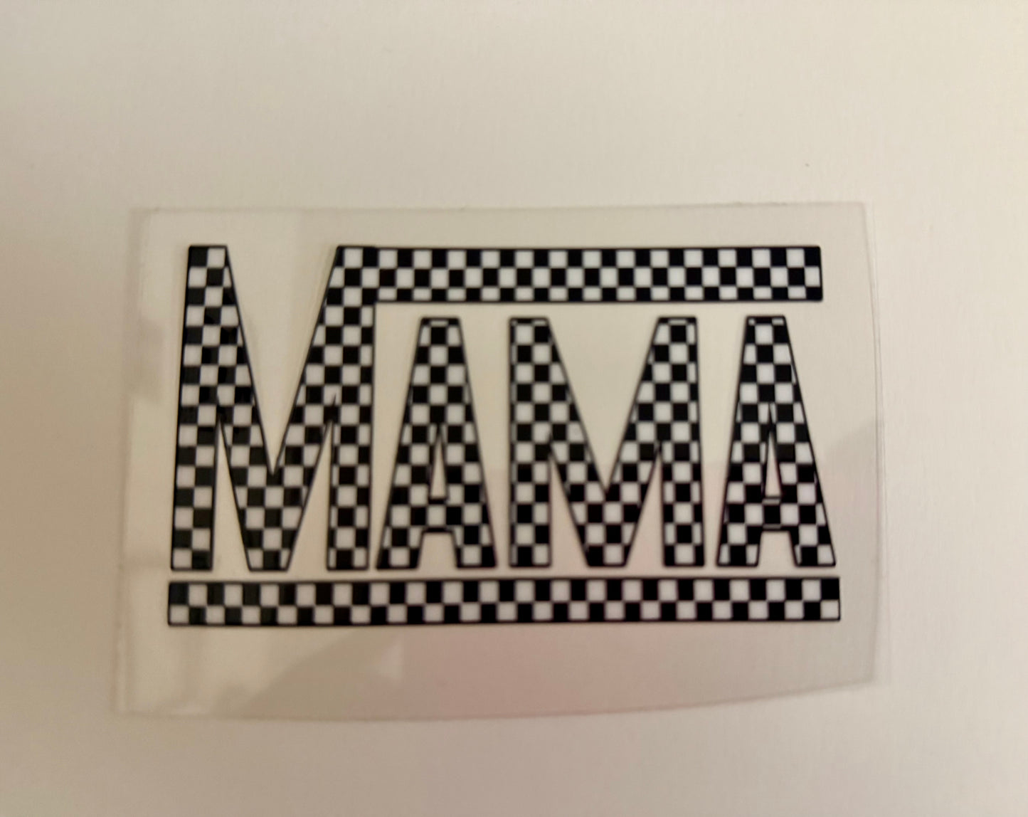 Blk & White Checkered Mama Decal