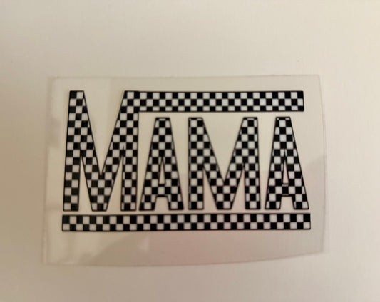 Blk & White Checkered Mama Decal
