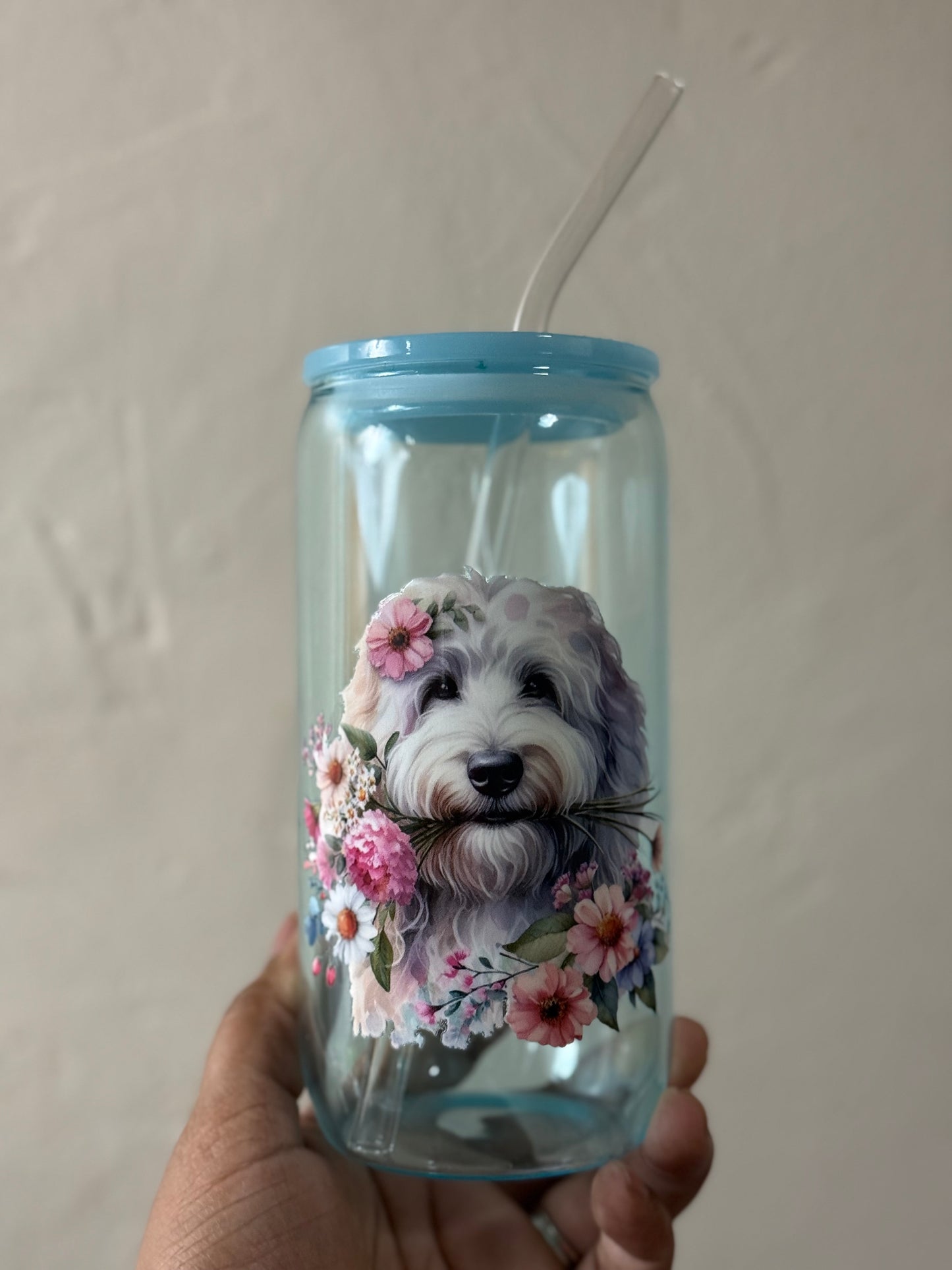 Flower Doggy Glass Cup