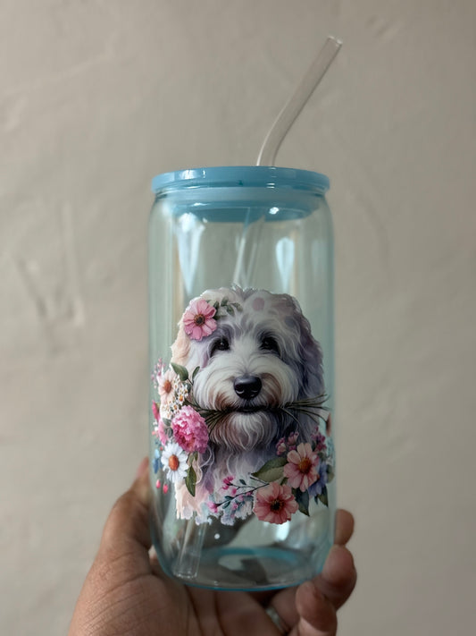 Flower Doggy Glass Cup