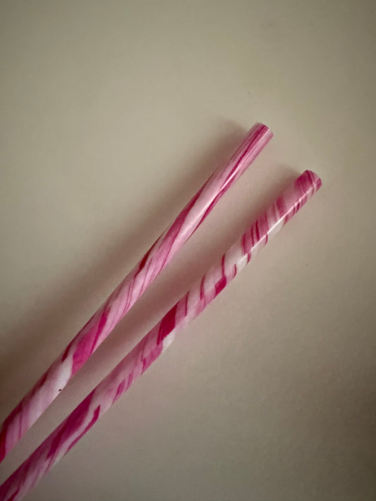 Pink Swirl Straws