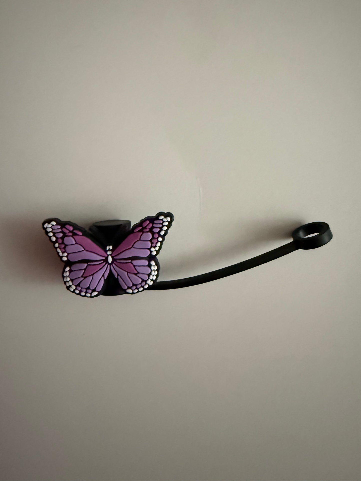 Purple Butterfly Straw Topper