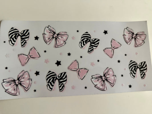 Pink, White & Black Bows Wrap