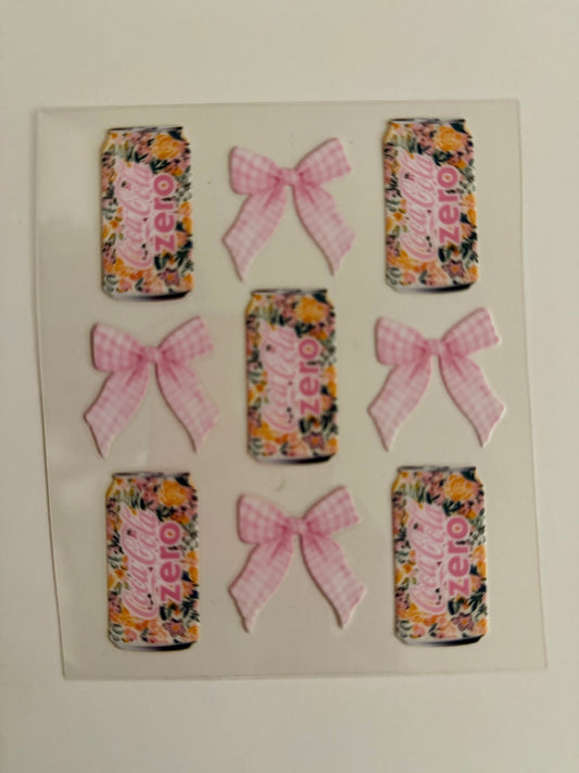 Floral Coke Zero & Bows Decal