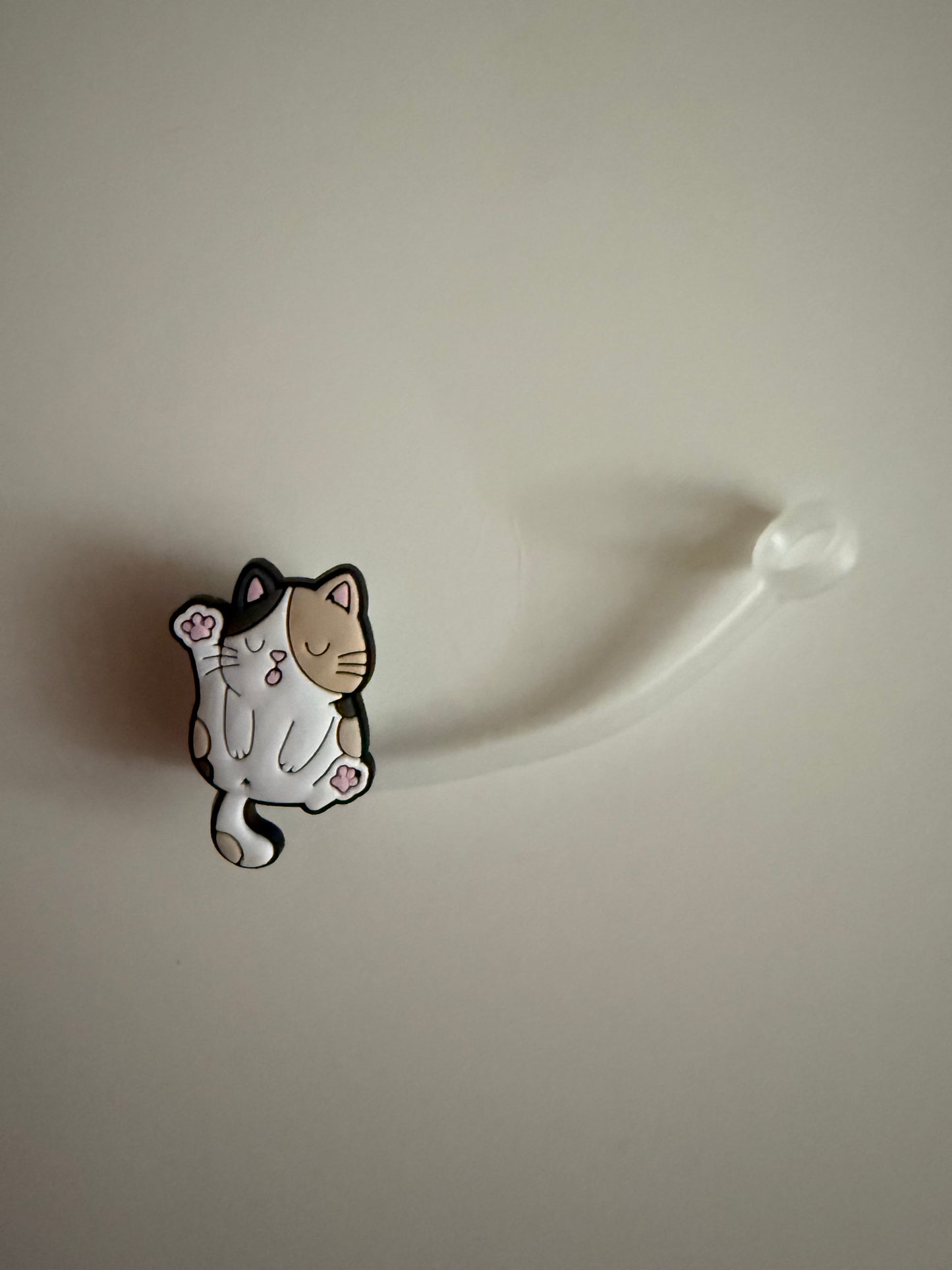 Cat Licking Straw Topper