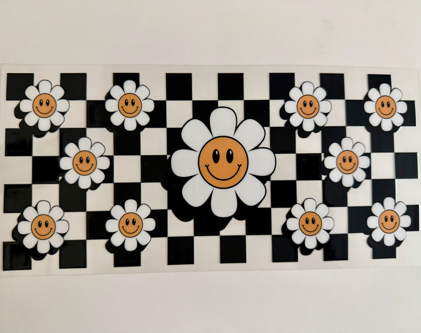 Smiley Flowers w/  Checkers Wrap
