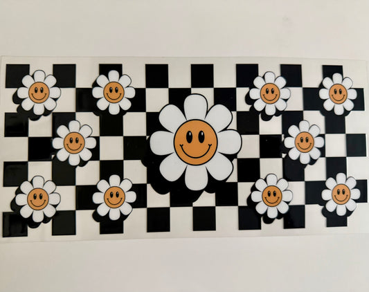 Smiley Flowers w/  Checkers Wrap